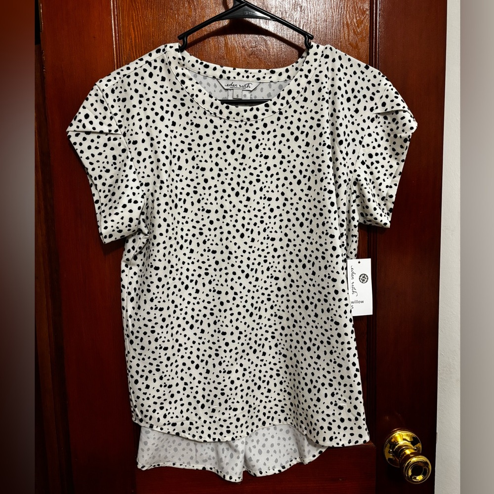 Willow Black/White Leopard Shirt - S